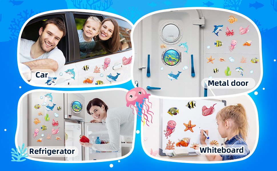 wholesale kanayu 24 pcs cruise door decorations magnetic ocean cruise door magnet sea animals magnet stickers fish turtle crab shark magnets for refrigerator cruise door car carnival party supplies decoration factory & supplier oem