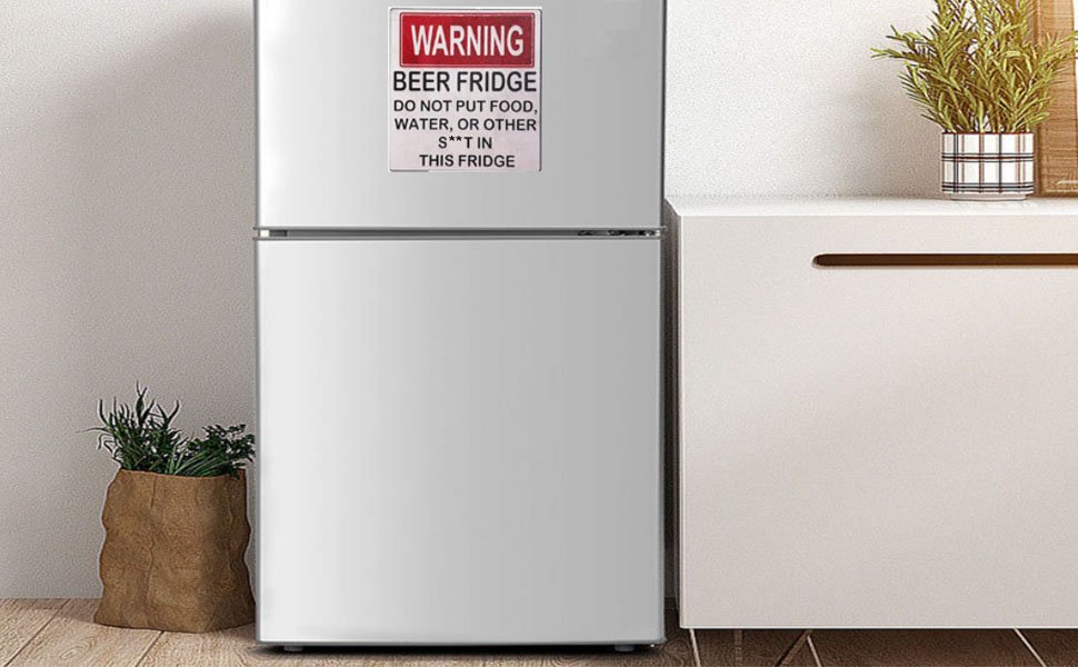 wholesale funny beer fridge stickers warning beer fridge magnet hilarious beer fridge warning sign beer stickers magnet do not put food, water, or other shit in this fridge for home bar decorations (1pcs) factory & supplier oem