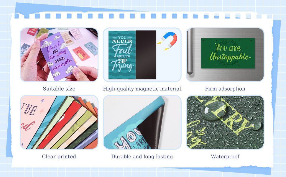wholesale xuhal 60 pcs inspirational magnets bulk rectangle positive affirmation magnets decals decorative inspiring quotes fridge magnetic stickers for adults students team motivational gifts (classic) factory & supplier oem