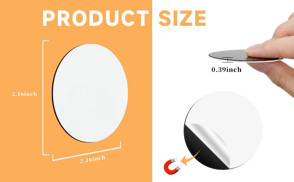 wholesale sublimation magnet blanks set,40pcs 2.16''x2.16''custom round fridge magnets,personalized decoration for home kitchen refrigerator microwave oven officer,picture magnets best diy craft gifts factory & supplier oem