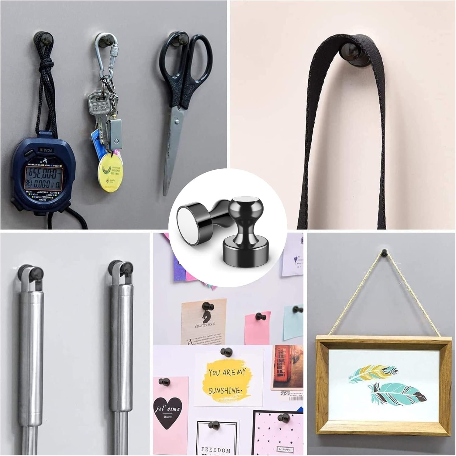 wholesale grtard 48 pack black magnetic push pins - strong fridge & whiteboard magnets for office, school, locker & map factory & supplier oem