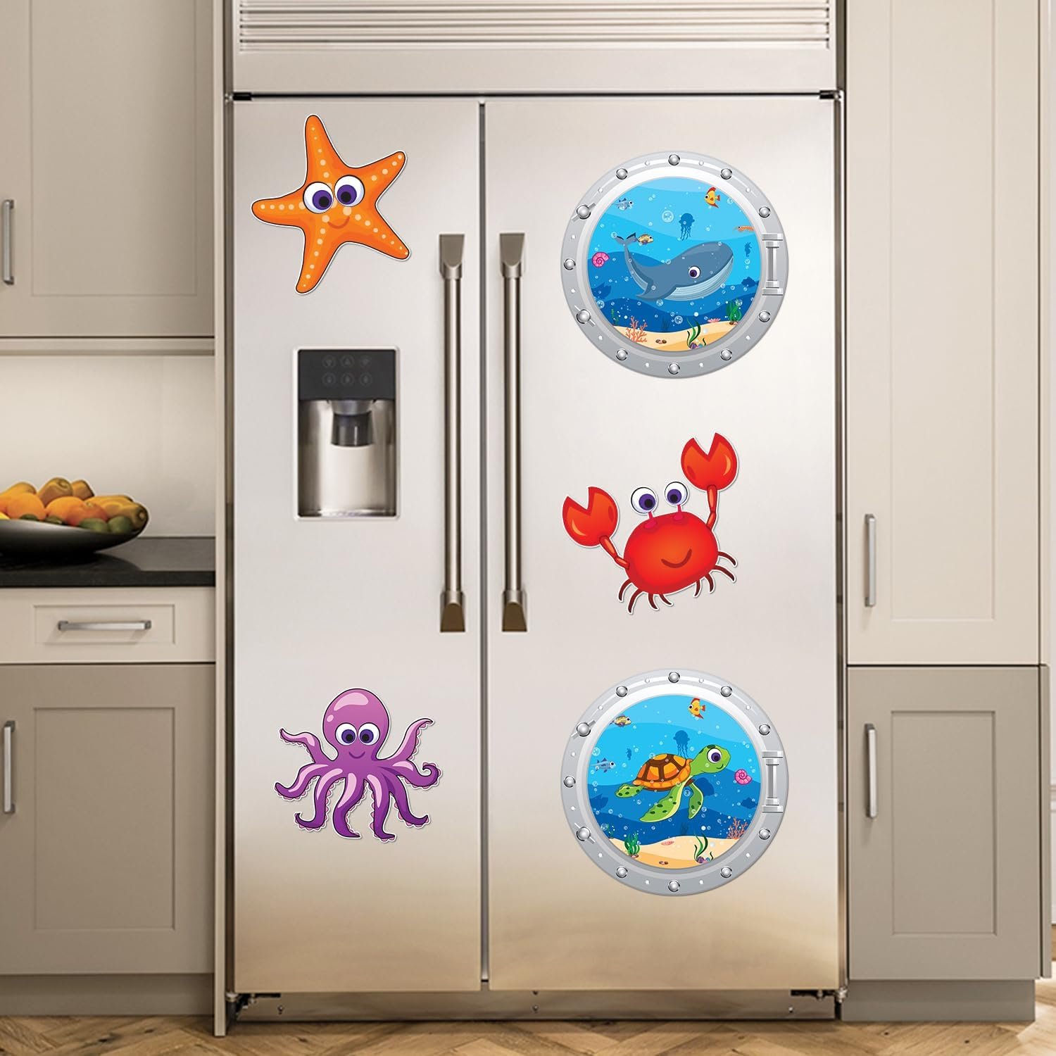 wholesale cruise door decorations magnetic - 5pcs large ocean animal cruise ship cabin door magnets decor, under the sea funny cruise magnet stickers for fridge refrigerator cars carnival party decor factory & supplier oem