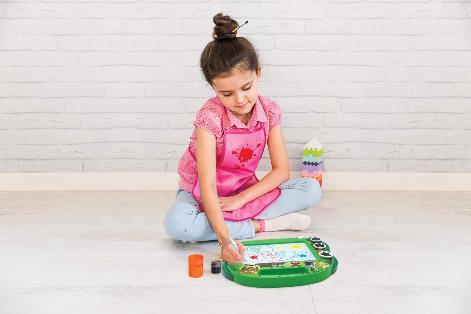 wholesale lexibook, multicolor magic magnetic animals drawing board, artistic creative toy for girls and boys, stylus pen and stamps, green, cranx550 factory & supplier oem