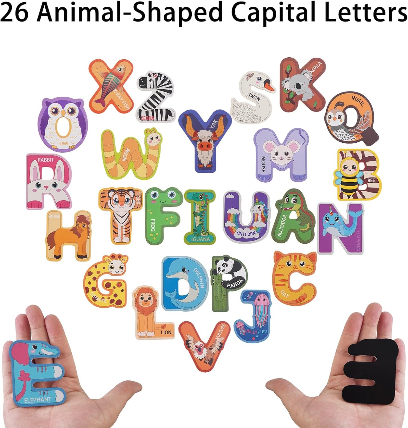 wholesale large wooden magnet alphabet letters for kids - cute animal magnetic letters for fridge magnetic abc for classroom kids gift preschool 3 4 5 years old factory & supplier oem