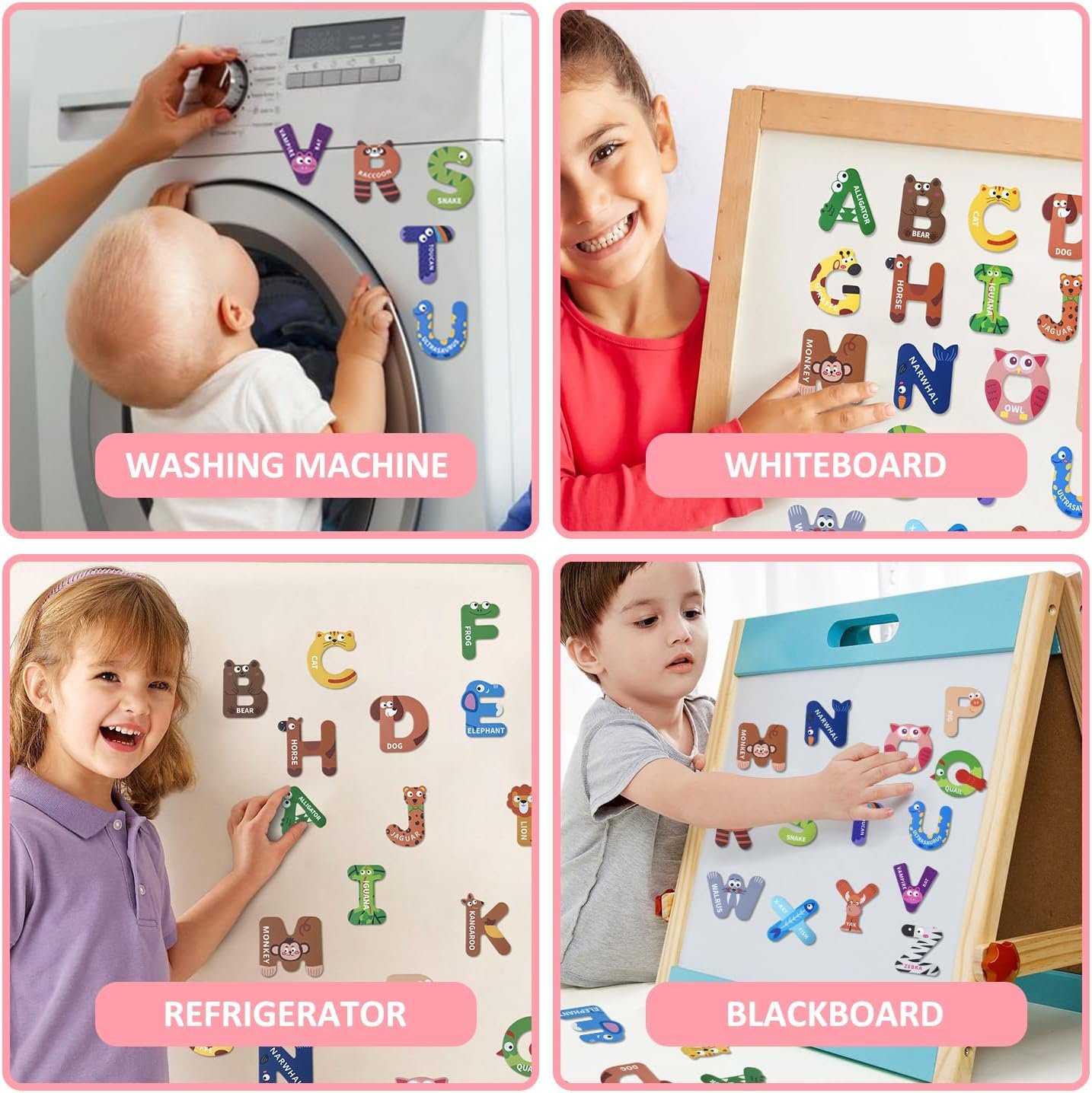 wholesale magnetic alphabet letters for toddlers & kids - 26 colorful animal-themed fridge magnets for early spelling & letter recognition. perfect preschool gift for ages 3-5, ideal for home & classroom factory & supplier oem