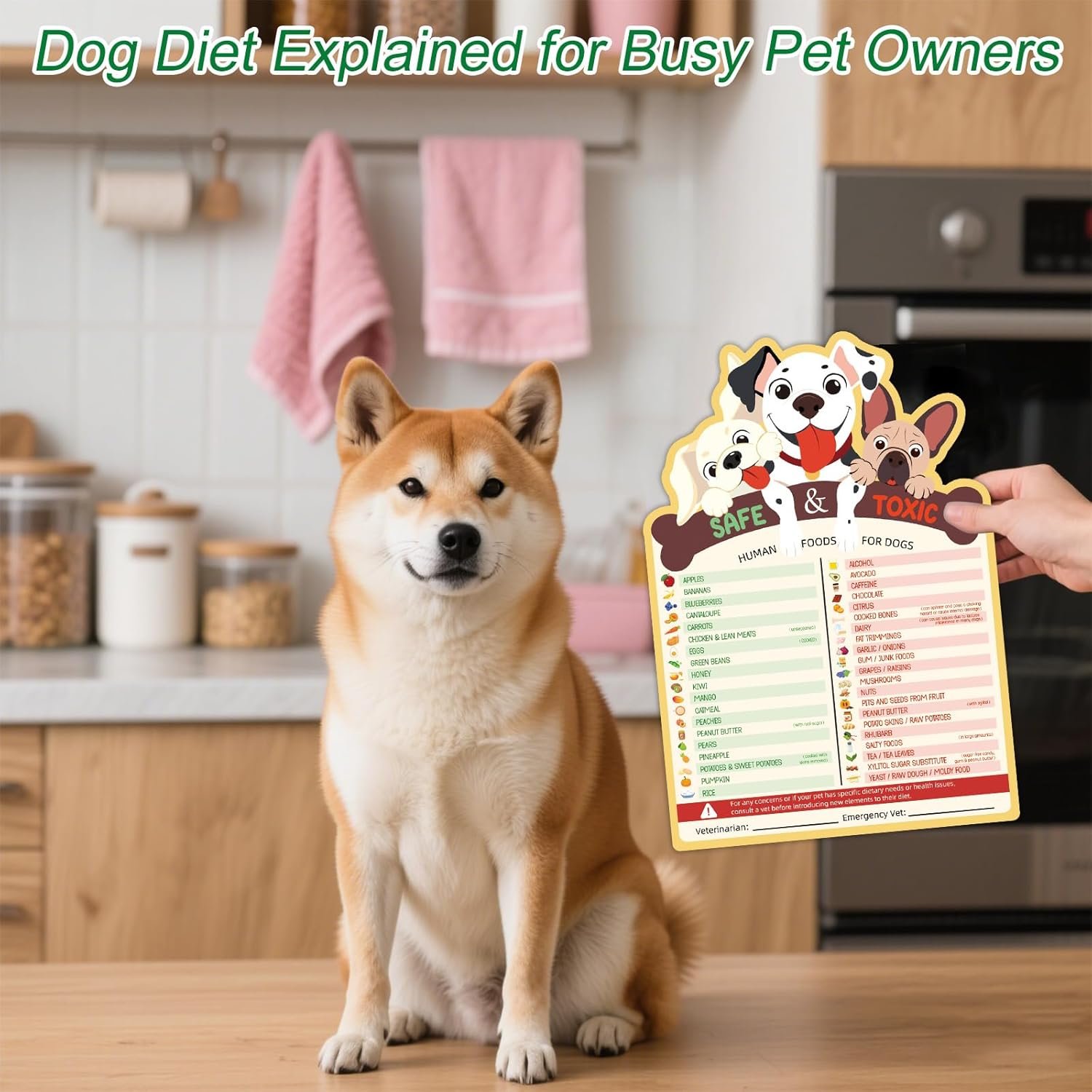 wholesale dog feeding chart fridge magnet, food dogs can or can’t eat 9.75x6.75in feeding sign safe food chart nutrition guide for pet new puppy essentials factory & supplier oem