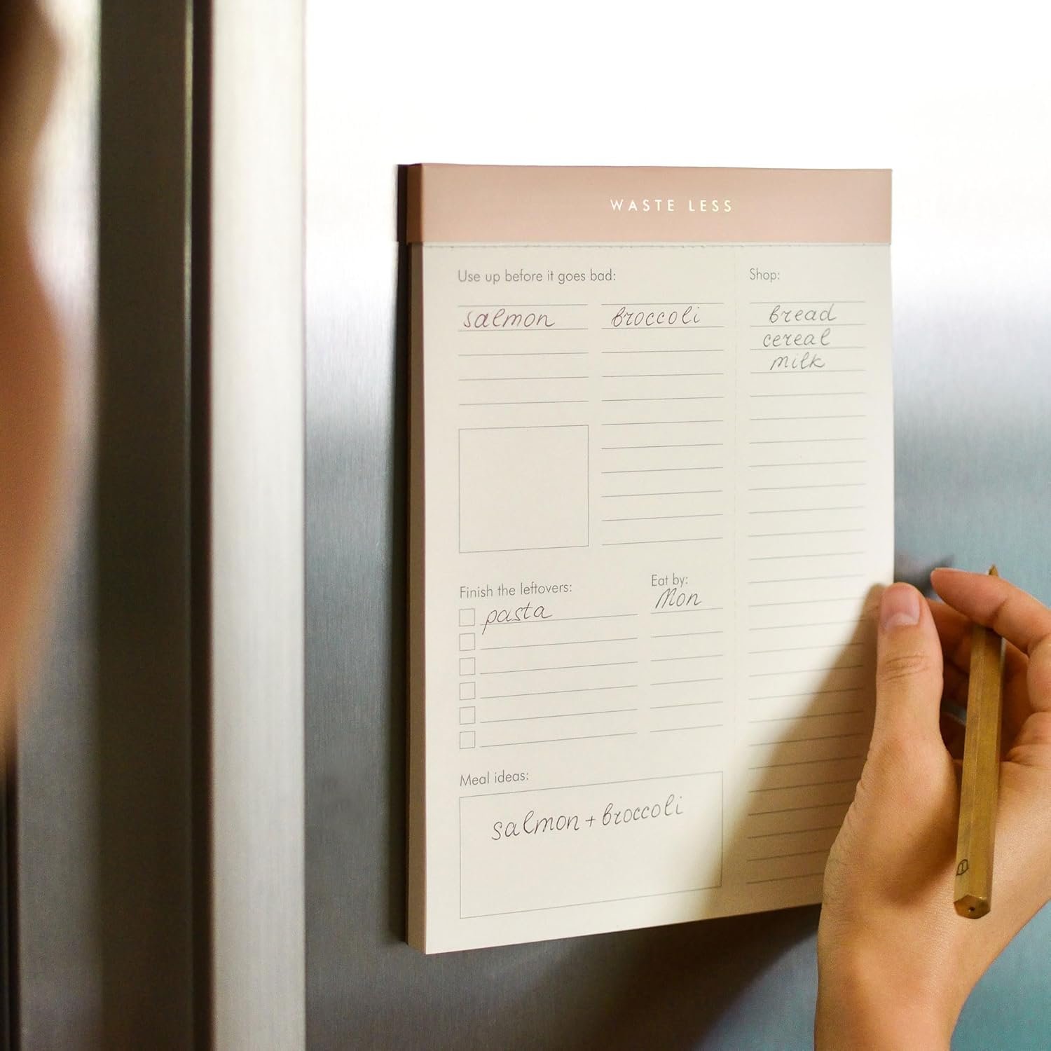 wholesale waste less - track perishables and reduce food waste, magnetic meal planner pad and grocery list, 52 tear-off pages, 8 x 6 inches factory & supplier oem