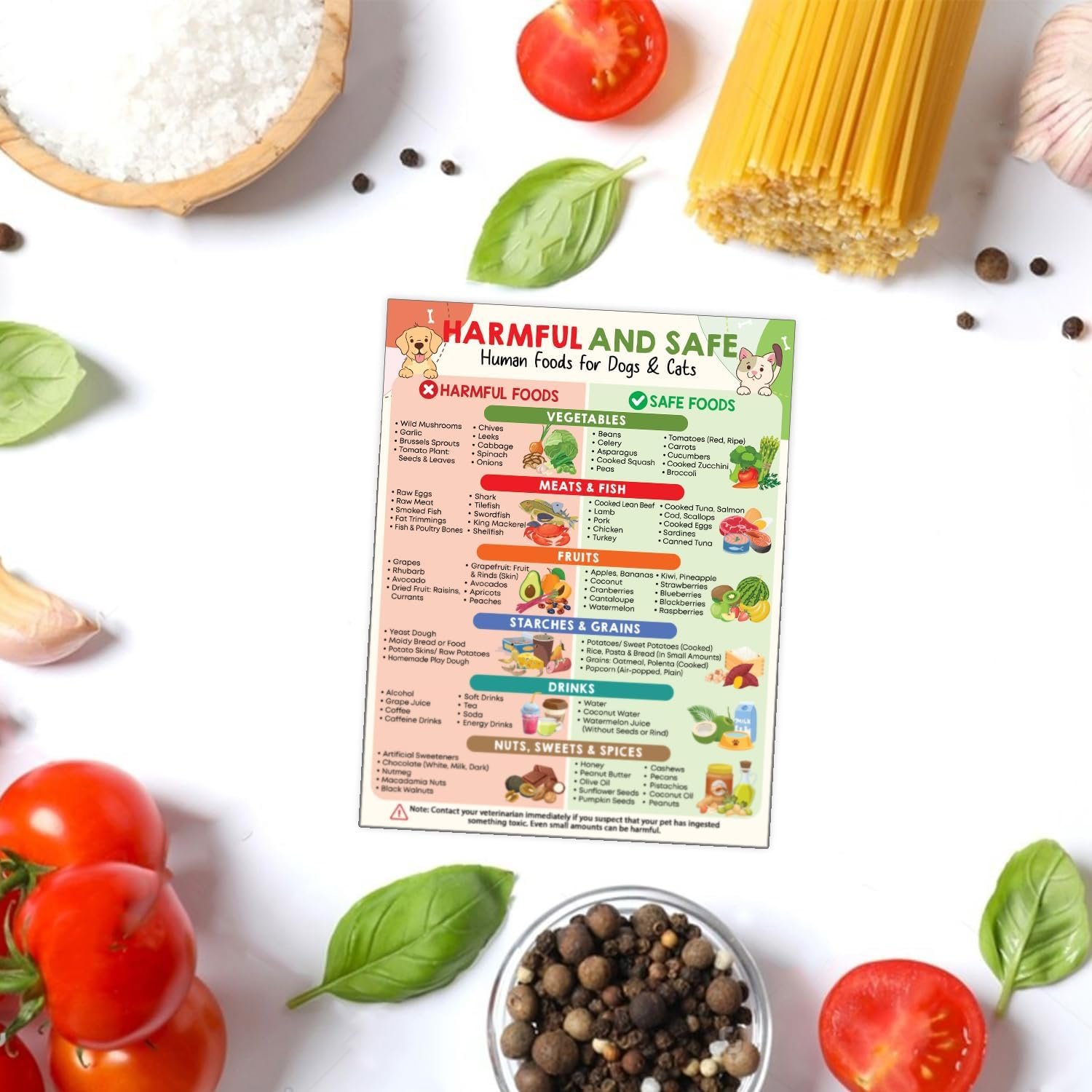 wholesale 8x10 toxic food and safe foods for dog cat magnet for fridge dog cat feeding chart poster - people food dogs cats should not eat factory & supplier oem