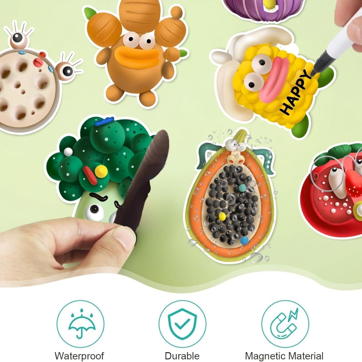 wholesale funny vegetable magnetic decorative stickers set of 16, novelty veggie tales cruise cabin door magnets, vegan decorative fridge magnets car stickers for adults kids funny gag gifts factory & supplier oem