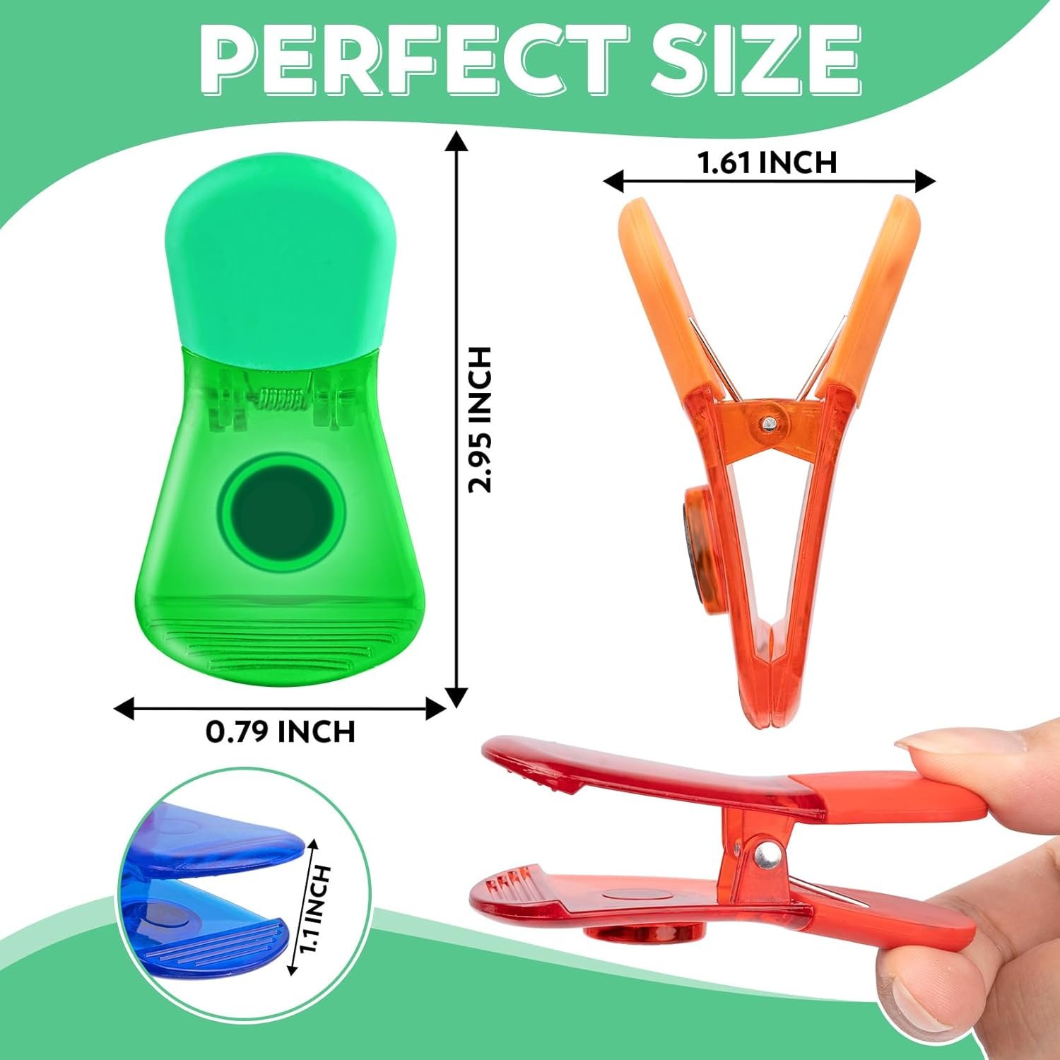 wholesale vndueey 12 pack colorful chip clips bag clips, magnetic clips, clips for food packages, snack bag clips for food storage, fridge magnet clips, food sealing clips factory & supplier oem