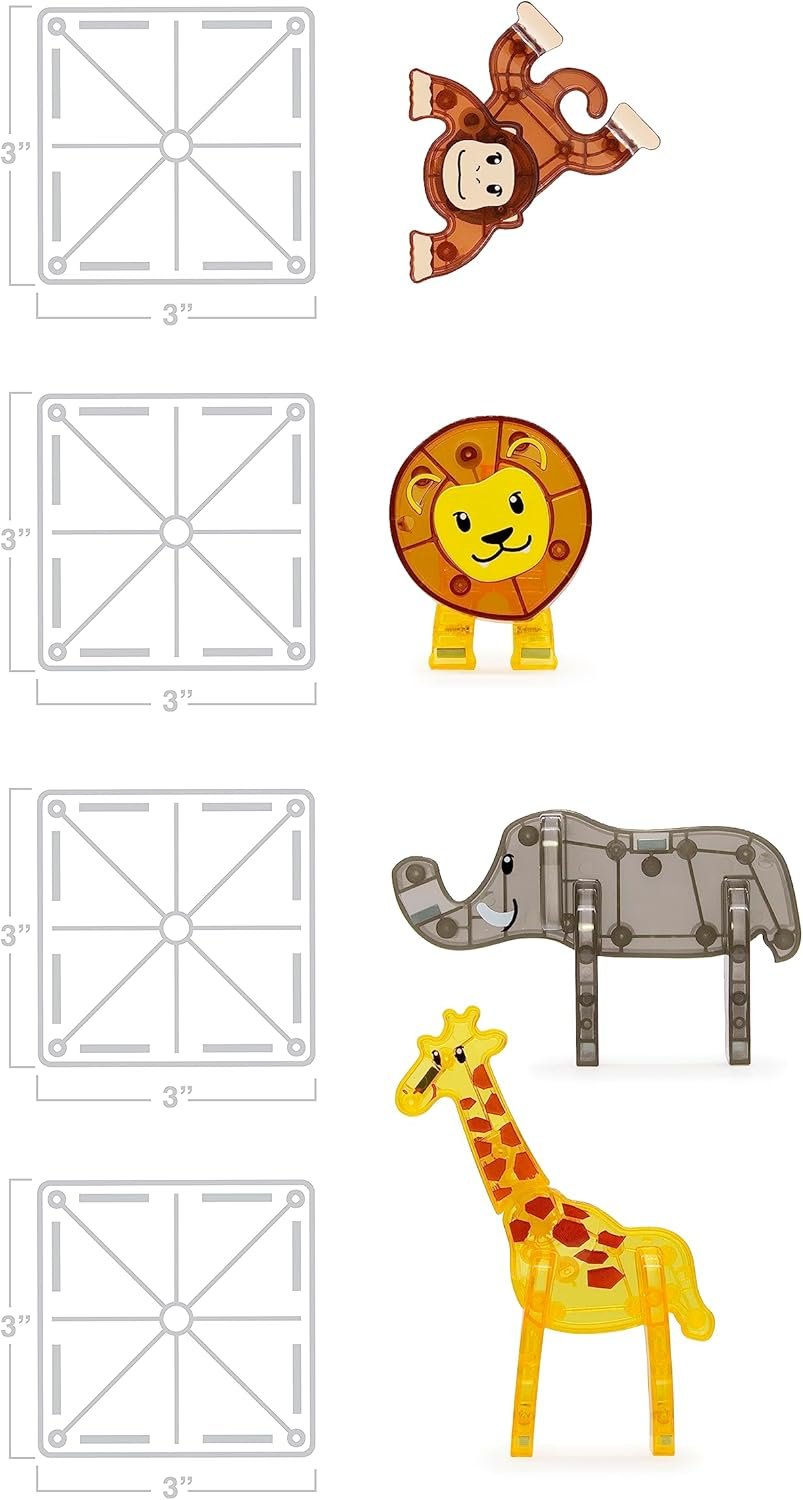 wholesale magna-tiles safari animals 25-piece magnetic construction set, the original magnetic building brand factory & supplier oem