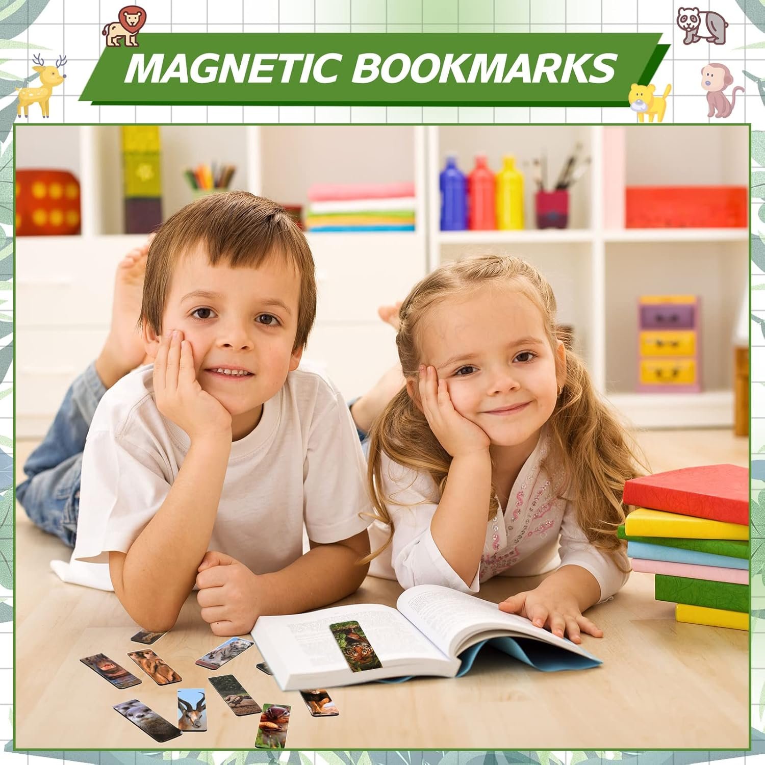 wholesale 30 pieces cute wild animal bookmarks for book lovers, magnetic bookmarks for boys girls magnet page clip marker multiple patterns for kids students reading school library supplies factory & supplier oem