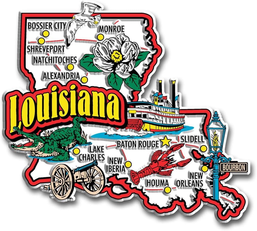wholesale louisiana jumbo state magnet by classic magnets, 3.8