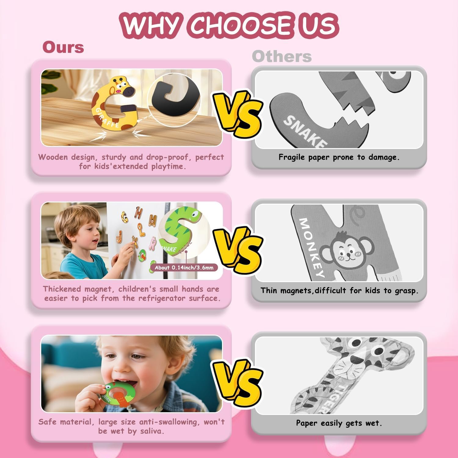 wholesale magnetic alphabet fridge magnets with colorful animal designs for toddlers & kids ages 3-5 - great for home and classroom letter recognition & spelling practice - ideal preschool gift factory & supplier oem