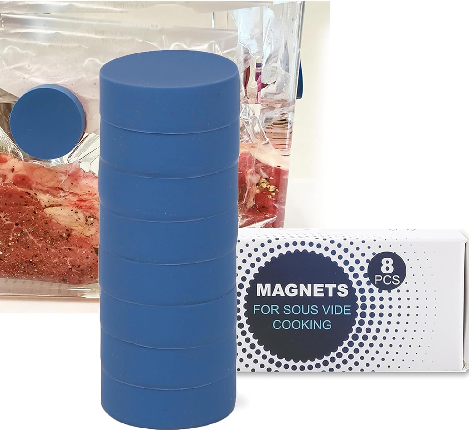 wholesale tongass 8-pack sous vide magnetical weights works on all sous vide machines, silicone-coated magnets for keeping bags submerged & prevent floating, powerful food safe weighted magnets for containers factory & supplier oem