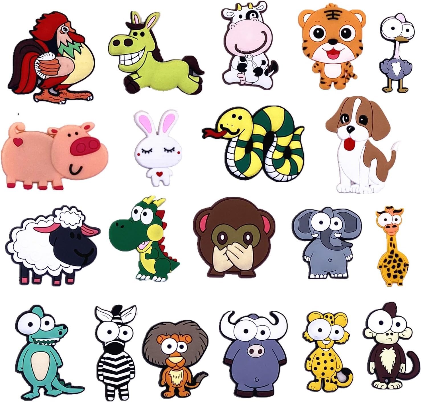 wholesale 20pcs/set cartoon pvc fridge magnets for children school locker decor, cute animal refrigerator magnets for kids, magnetic accessories for home office decor factory & supplier oem