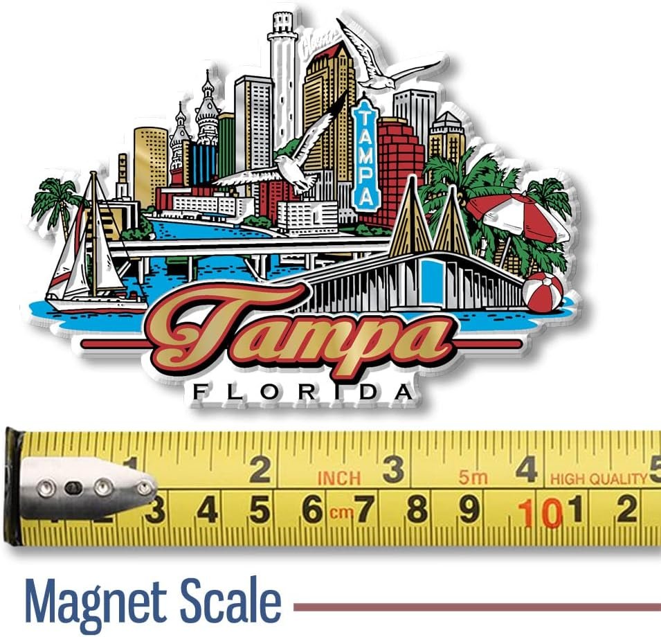 wholesale tampa, florida city magnet by classic magnets, collectible souvenirs made in the usa, 4.2