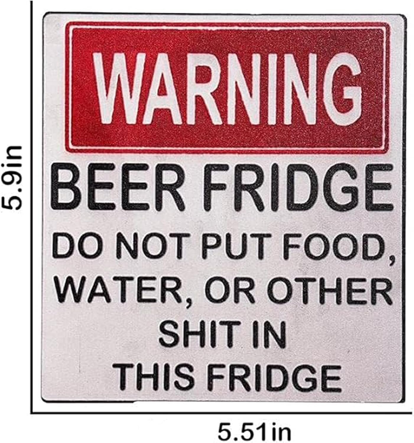 wholesale funny beer fridge stickers warning beer fridge magnet hilarious beer fridge warning sign beer stickers magnet do not put food, water, or other shit in this fridge for home bar decorations (1pcs) factory & supplier oem