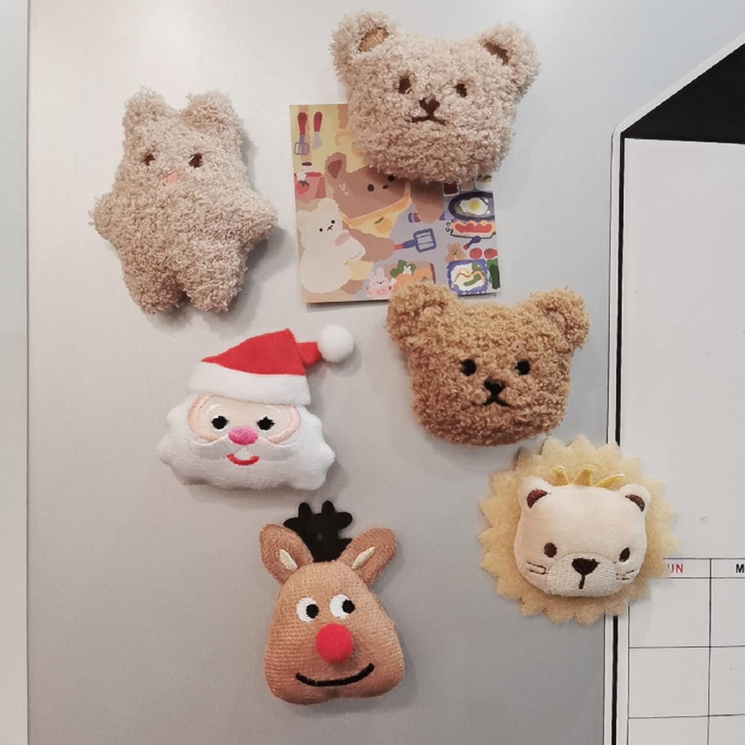 wholesale cute refrigerator magnets, plush bear fridge magnet 3d animal kitchen decoration kitchenware refrigerator stickers for whiteboard, home, office, coffee decor(coffee) factory & supplier oem