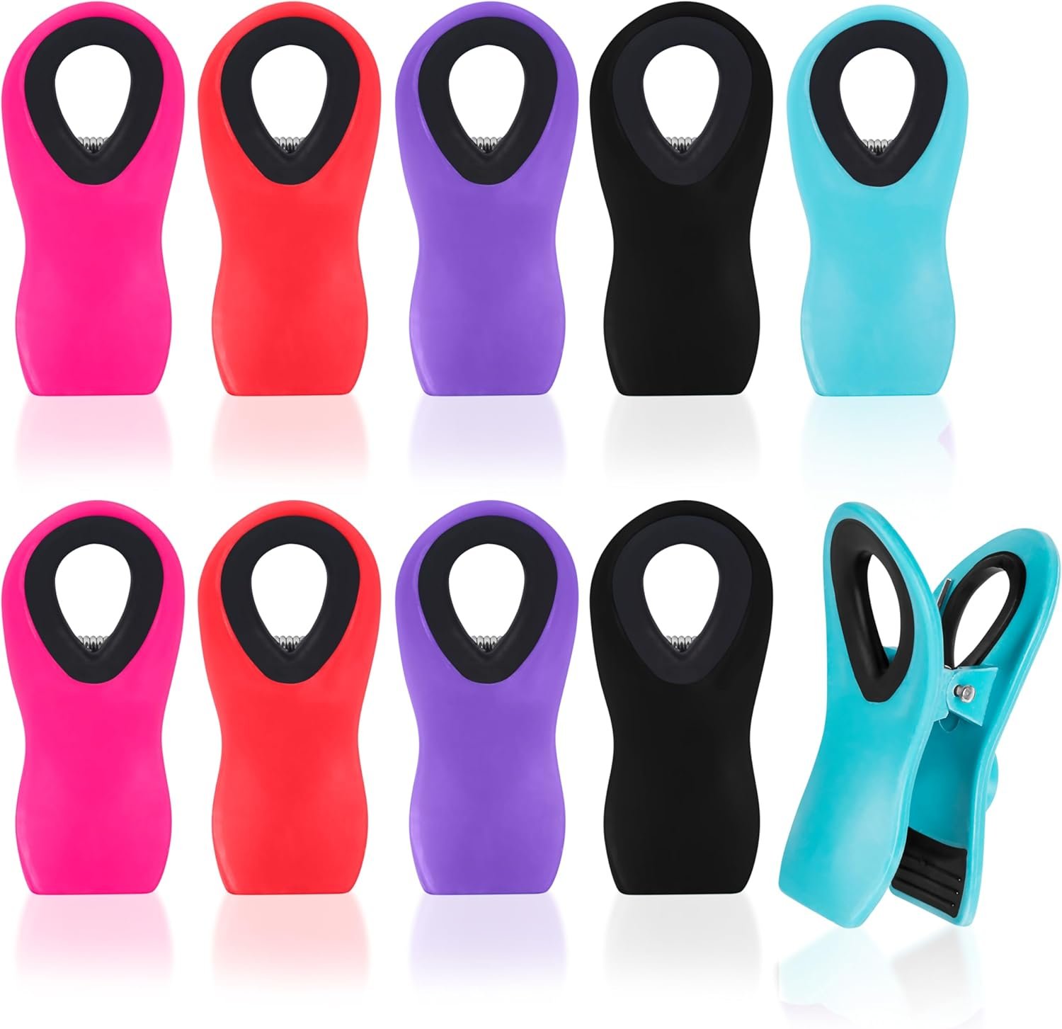 wholesale magnus 10 pack chip clips magnetic - tight sealing bag clips for food packages with super strong magnet clips for fridge - refrigerator food clips for bags, chip bag clip and kitchen storage assorted factory & supplier oem