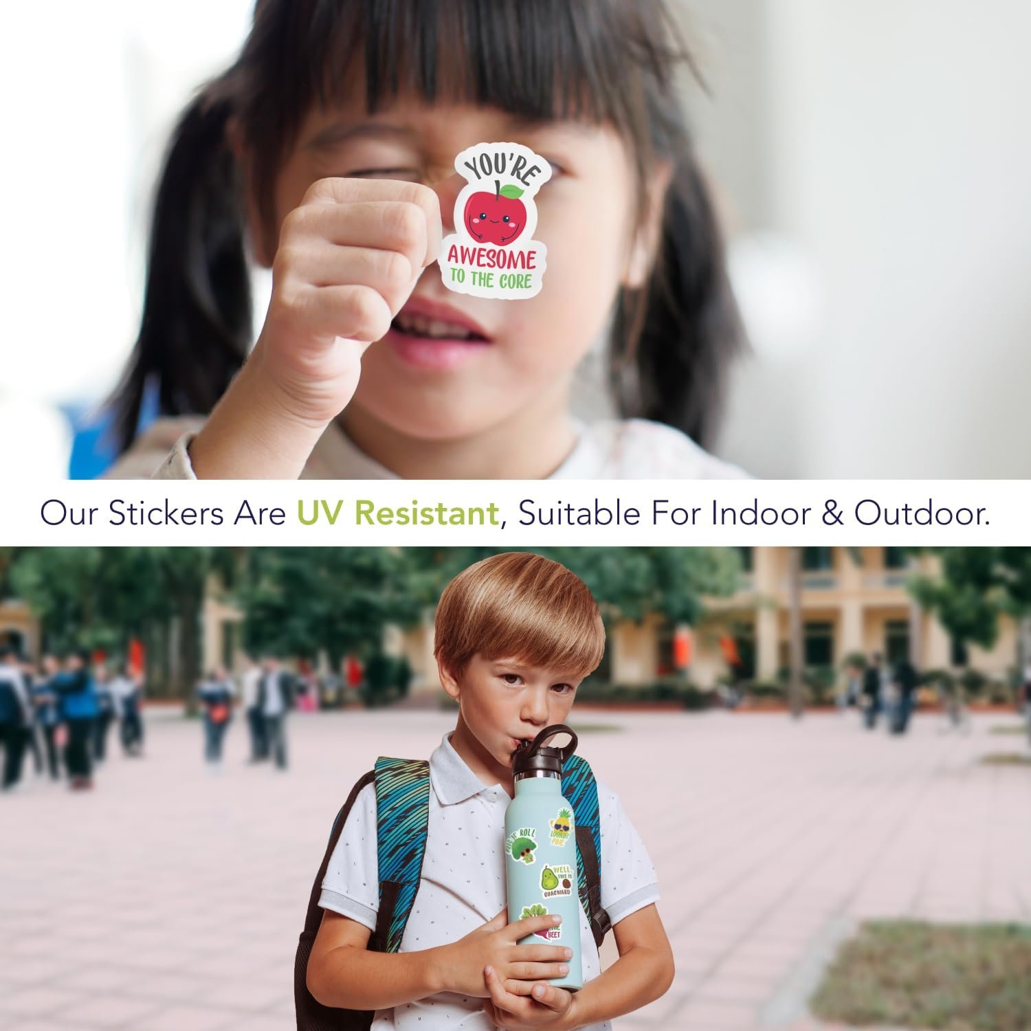 wholesale food stickers, 16pcs veggie and fruit stickers – non-magnet removable apply reuse anywhere from fridge, laptop, notebook to water bottle - funny pun dietitian gifts factory & supplier oem