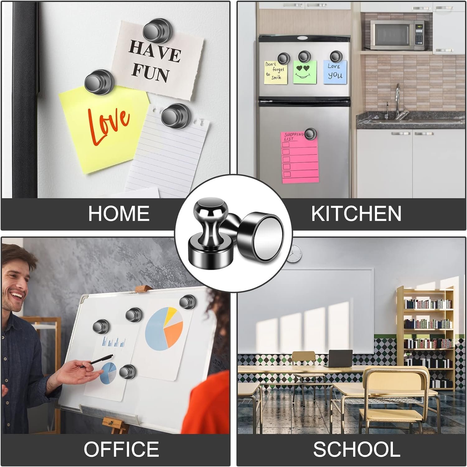wholesale 45 pack whiteboard magnets - refrigerator, office & school magnets - small neodymium magnetic push pins factory & supplier oem
