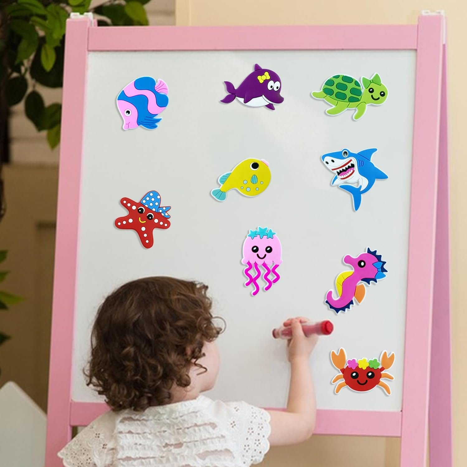 wholesale 18 pcs refrigerator magnets rubber cartoon sea animal magnets magnetic educational gift magnetic decorations for whiteboard factory & supplier oem