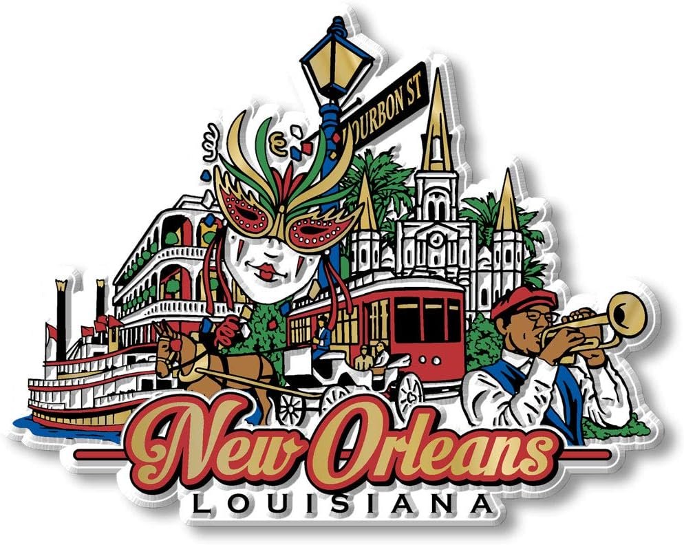 wholesale new orleans city magnet by classic magnets, collectible souvenirs made in the usa, 4.1