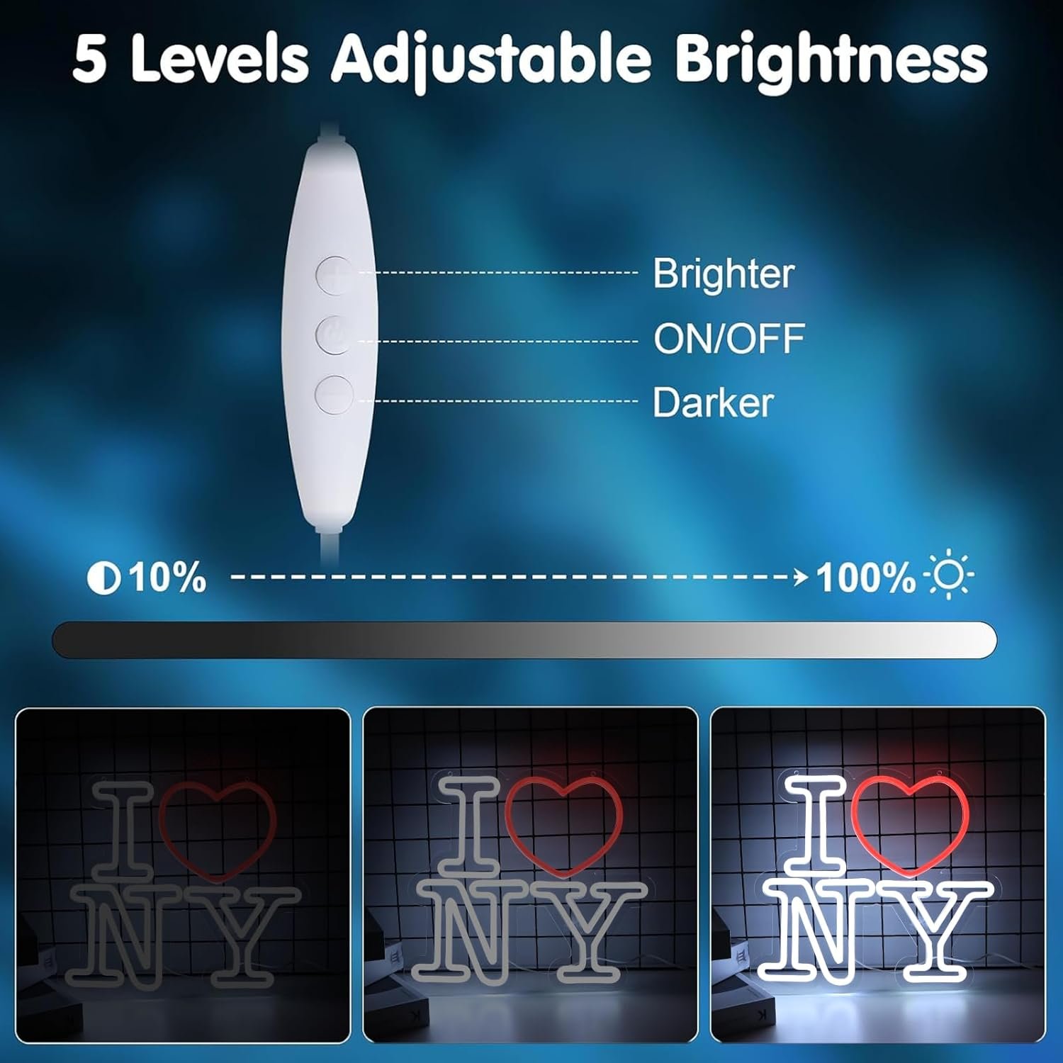 wholesale love ny neon signs for wall decor，led neon light for bedroom office party，christmas gift factory & supplier oem
