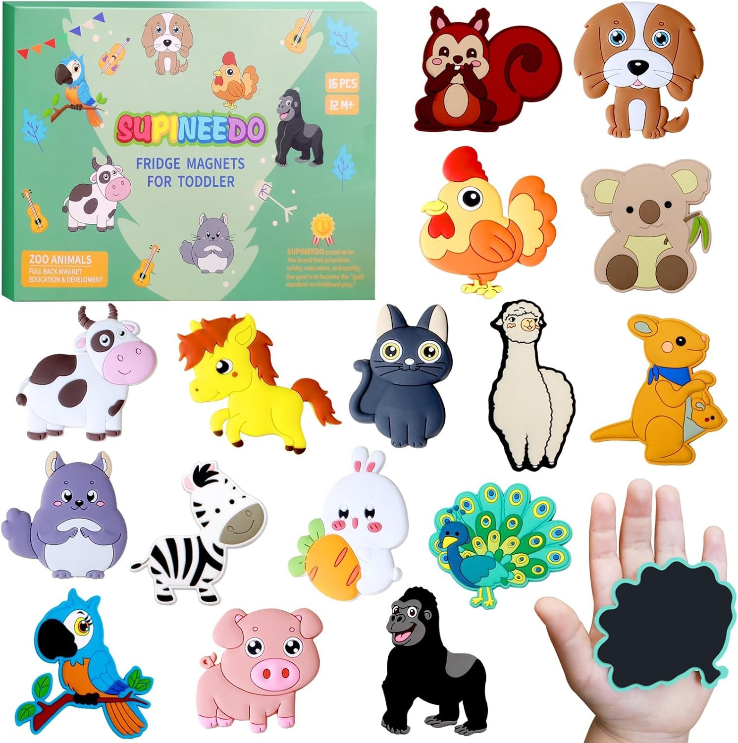wholesale supineedo kids magnets for fridge, cute animals fridge magnet for toddlers 1 baby educational refrigerator magnets children gift, full back toddler magnets factory & supplier oem