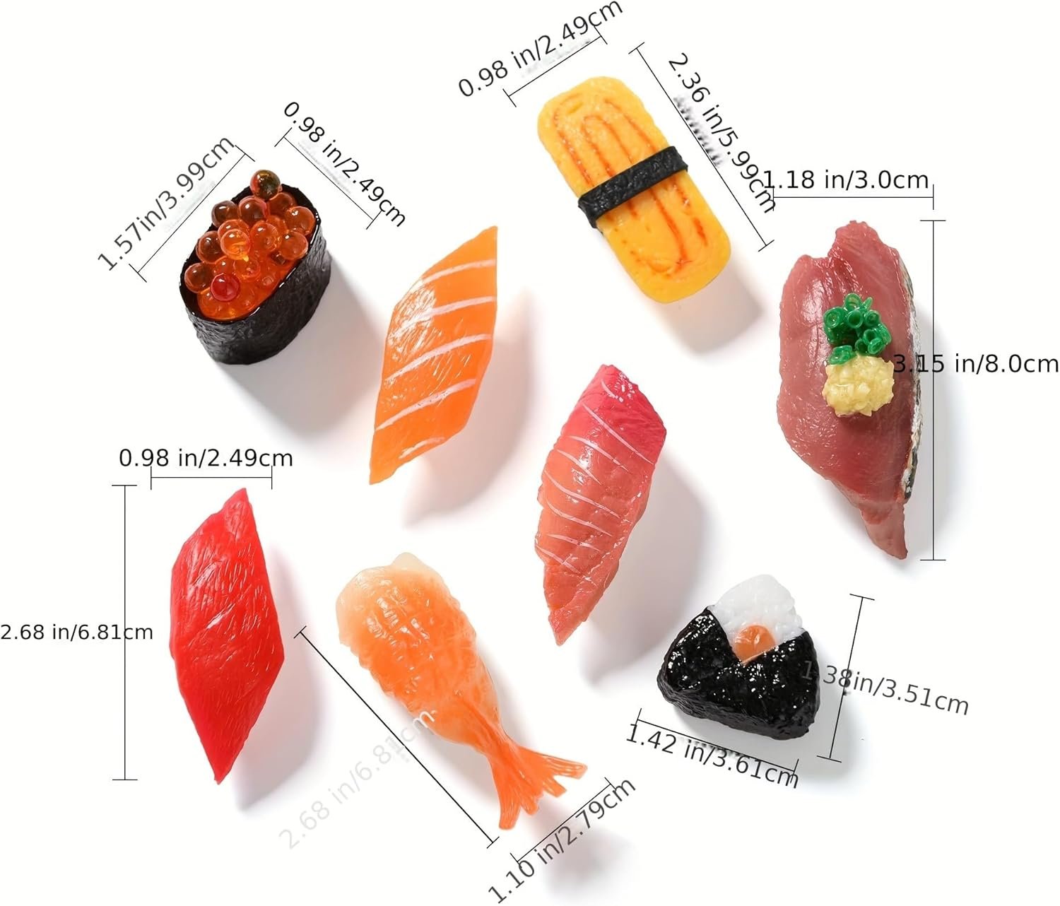 wholesale 10pcs japanese food cute sushi refrigerator magnet set - fun magnets for fridge, whiteboard - fake sushi play toys for dollhouse, kitchen decor - perfect for sushi lovers (sushi magnets) factory & supplier oem