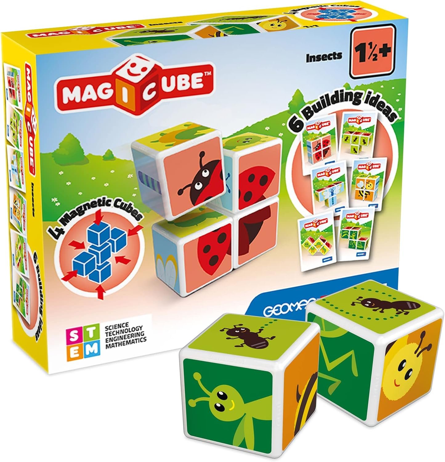wholesale geomag magicube small animals 4-piece magnetic stacking cubes building set, toddlers & kids ages 1.5 and up, stem educational toy, swiss-made, creativity, imagination, 6 adorable building ideas factory & supplier oem