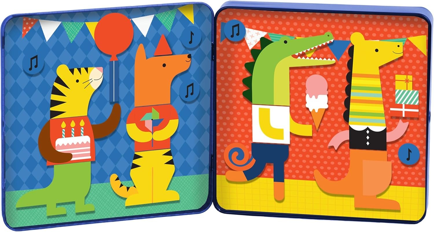 wholesale petit collage magnetic play set, party animals – mix & match magnetic game board, ideal for ages 3+ – includes 2 magnetic scenes and over 25 magnet pieces, ideal travel activity for kids factory & supplier oem