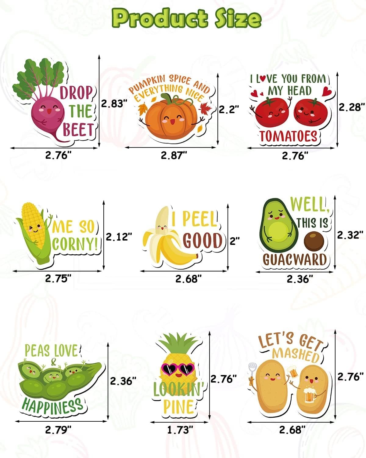 wholesale 16pcs funny fridge magnets - veggie and fruit puns cute vegetables refrigerator magnet - vegan decorative fun stickers for fridge, office, school, whiteboard - adult factory & supplier oem