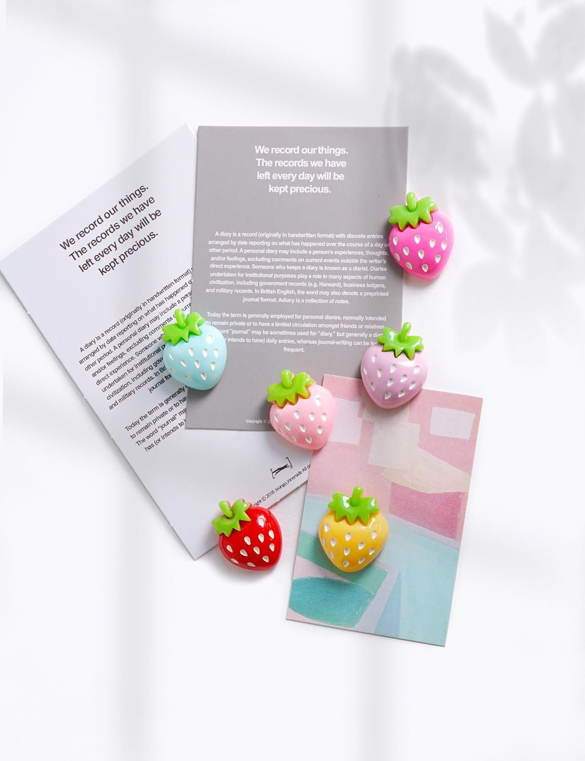 wholesale zreal 12 pcs 3d strawberry cute fridge magnets - colorful refrigerator decorative magnets for kitchen, office, locker (6 colors) factory & supplier oem