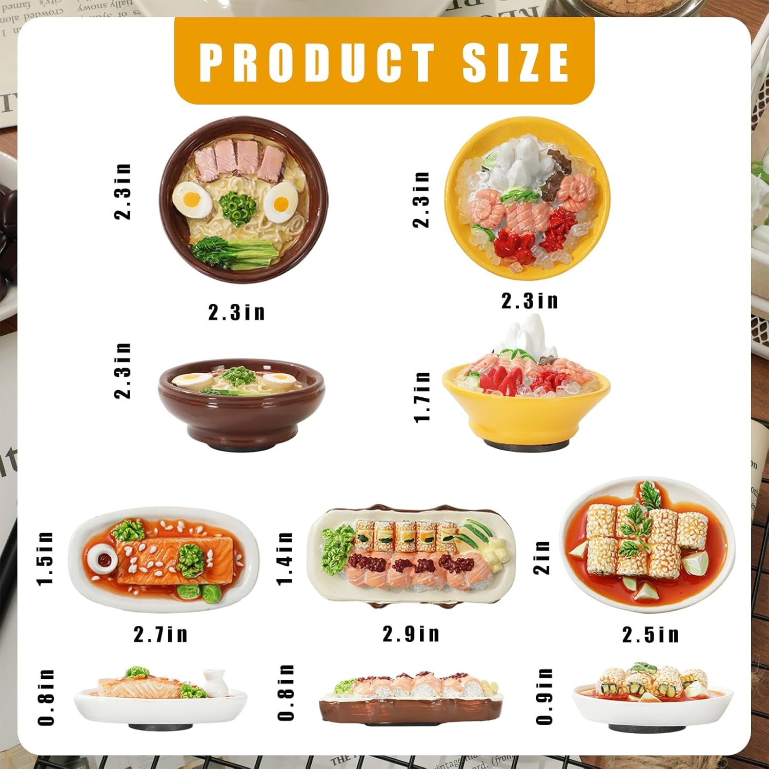 wholesale japanese food fridge magnet cute 3d sushi ramen refrigerator magnets simulation food fun decorative magnets for home dollhouse kitchen, 5pcs factory & supplier oem