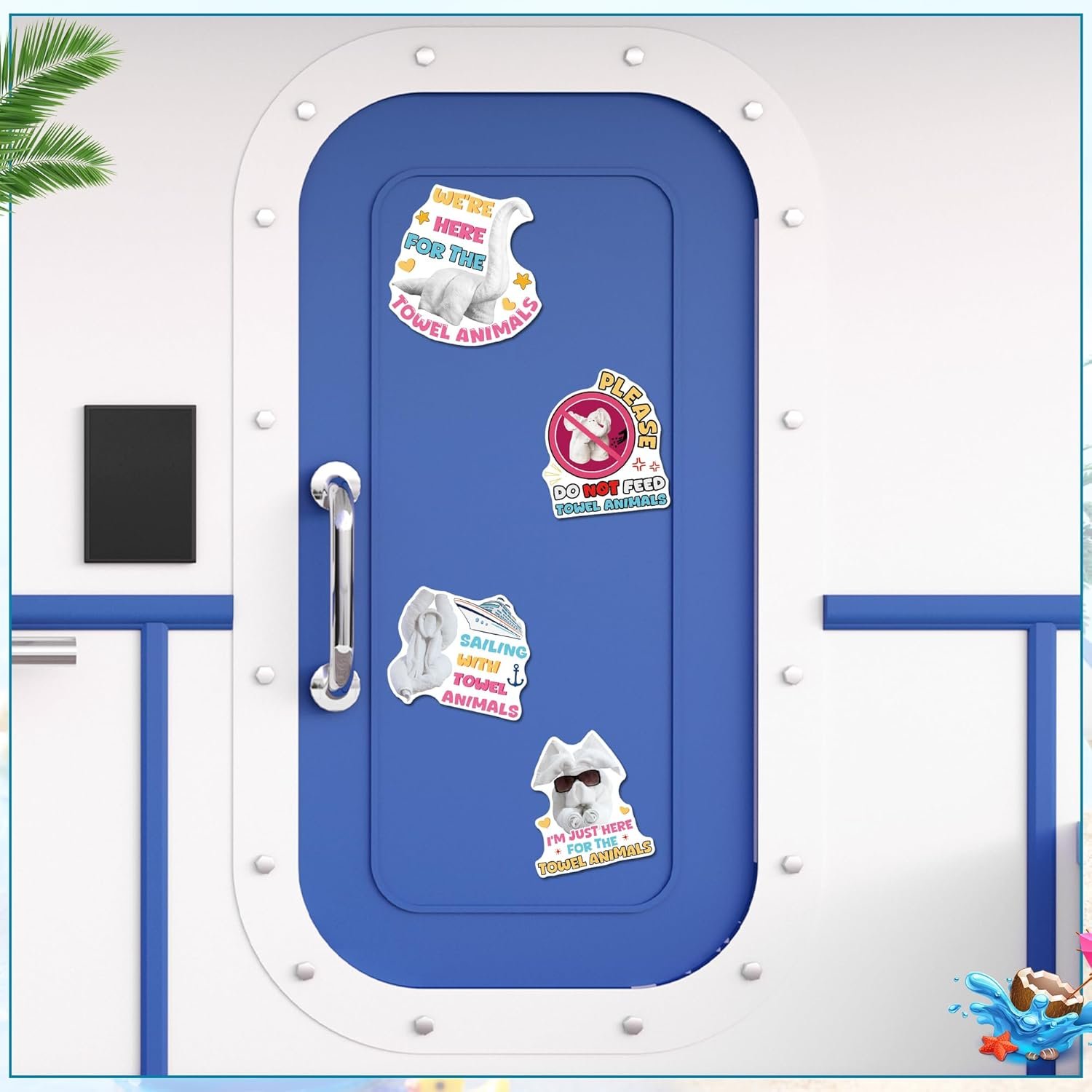 wholesale 9 pcs towel animals magnetic - cruise ship cabin door magnets, funny sea ocean decorations for refrigerator, cruise door & carnival party, cute elephant, turtle & dog factory & supplier oem