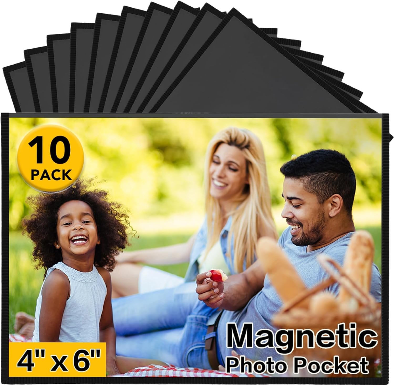 wholesale yixangdd 10 pack magnetic picture frame, 4 x 6 inches fridge magnetic photo frames, magnetic photo frames for refrigerator, home, school, office (black) factory & supplier oem