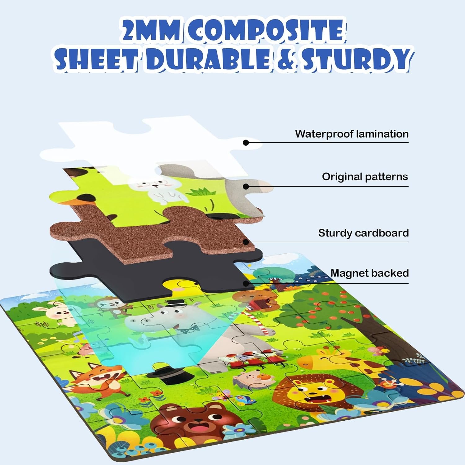 wholesale magnetic puzzles for kids ages 3-5, 3 in 1 animals world toddlers magnet jigsaw puzzle book, kids travel road trip puzzle toys for boys and girls ages 4-8 (animal world(16-20-25)) factory & supplier oem