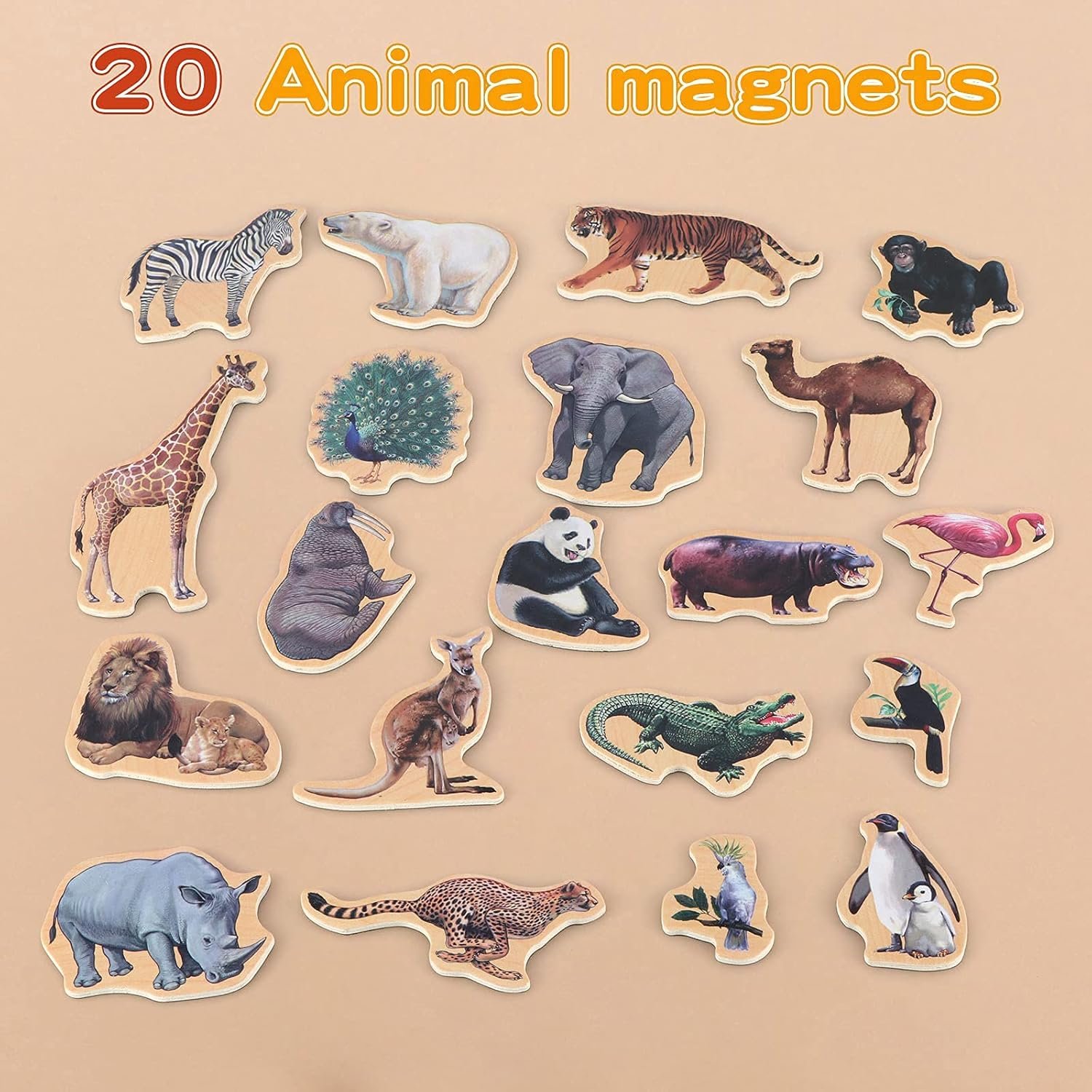 wholesale refrigerator magnets for kids - zoo animal fridge magnets for toddlers - wooden magnetic toys for baby kids' developmental learning factory & supplier oem