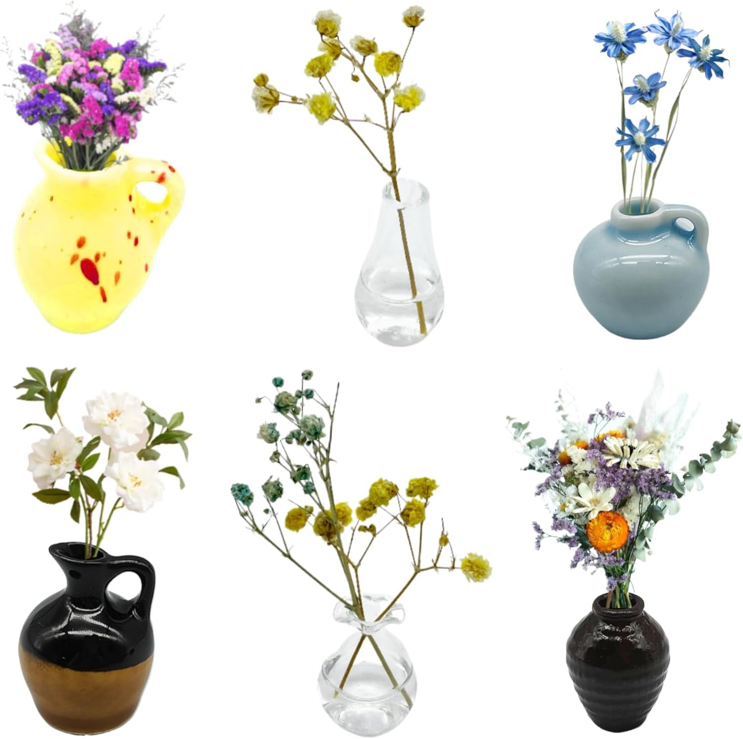 wholesale mini buds vases magnets for fridge,mini ceramics flowers pot refrigerator magnets funny 3d vases plants diy decoration office kitchen accessories (6pcs) factory & supplier oem