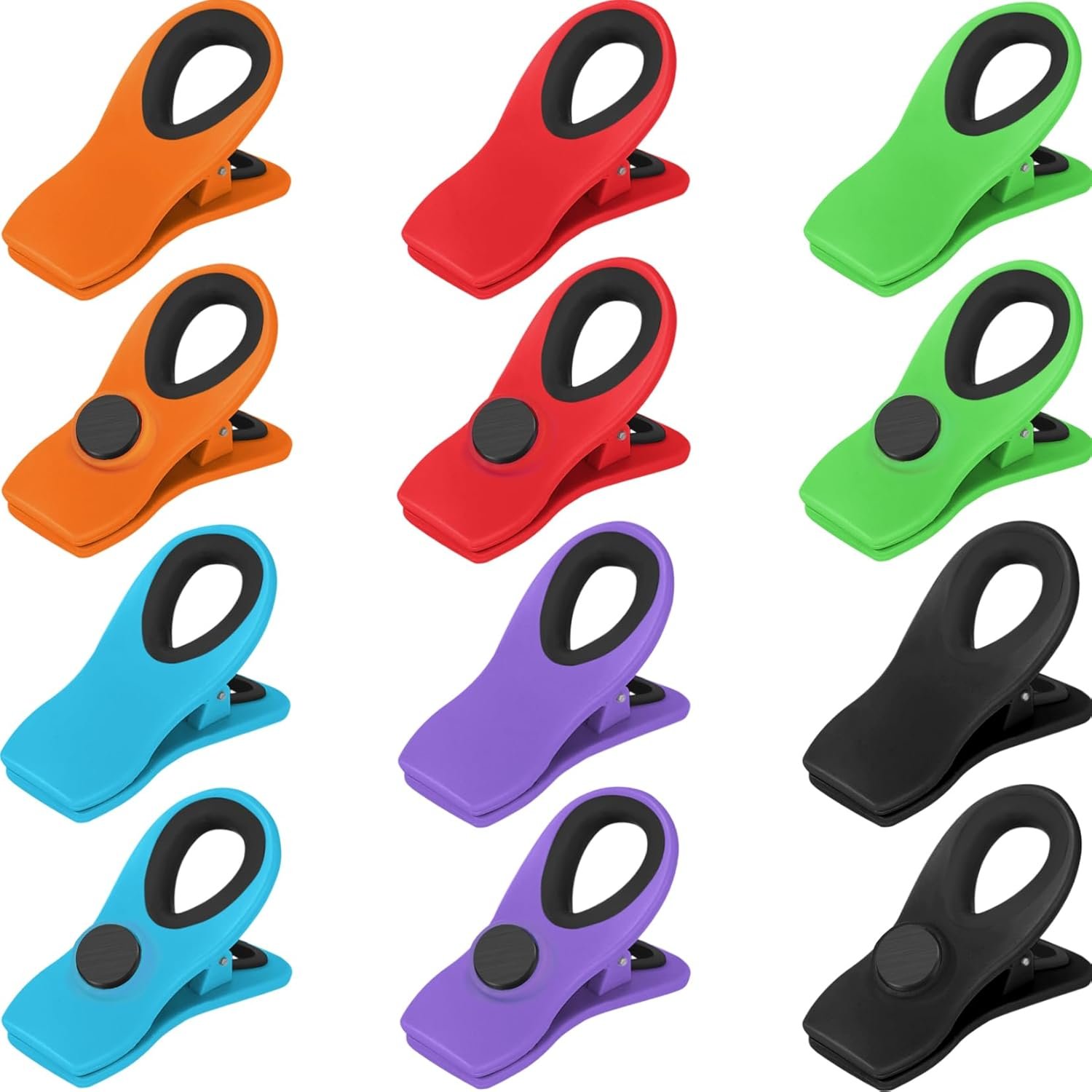 wholesale vndueey 12 pack magnetic chip clips for food packages, kitchen clips with magnet for refrigerator, plastic assorted colors for food storage factory & supplier oem