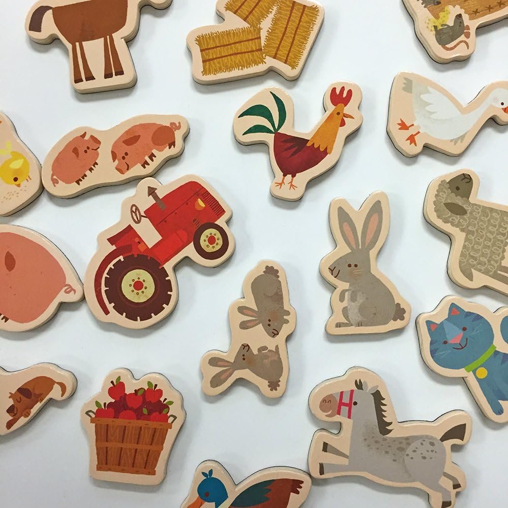 wholesale mudpuppy on the farm – wooden magnetic shapes featuring adorable farmyard animals for children ages 1 and up factory & supplier oem