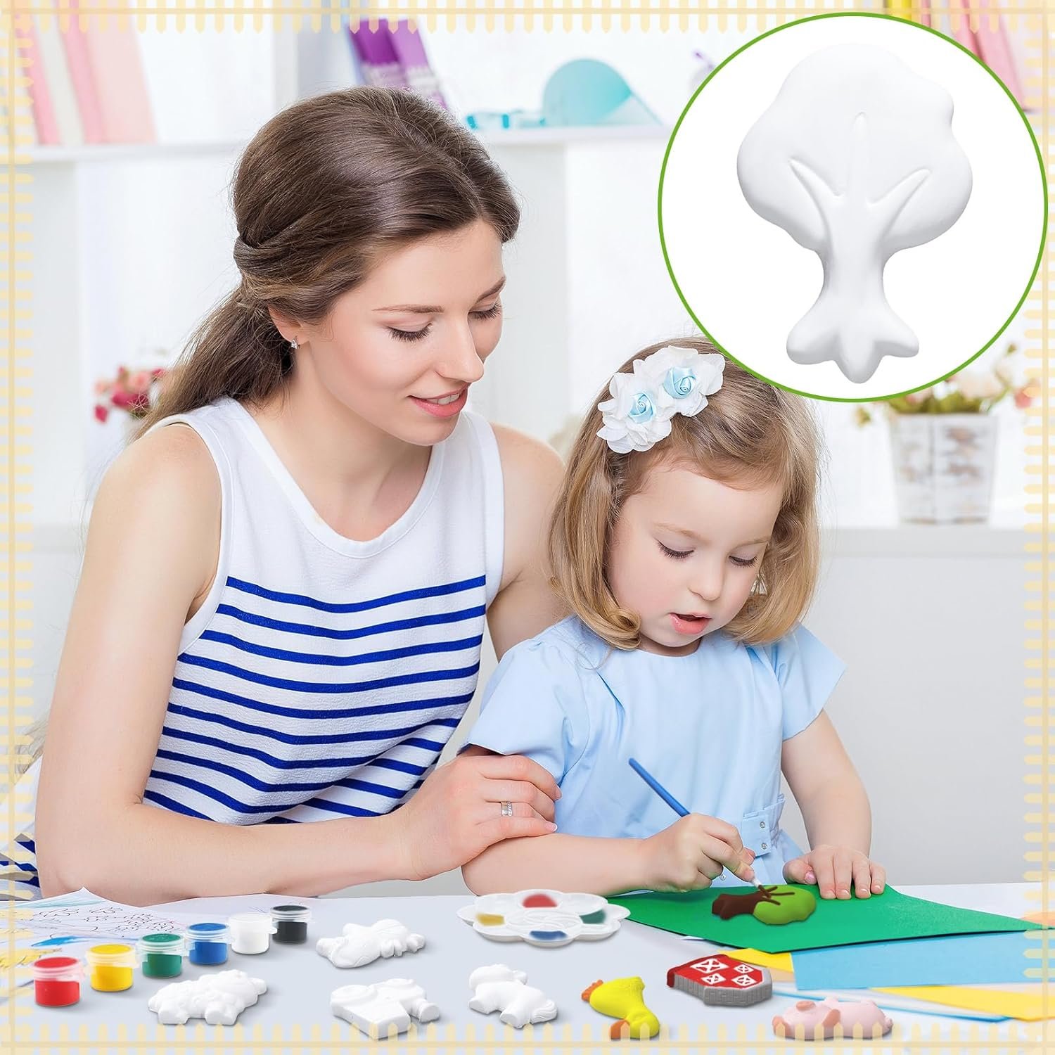 wholesale sinmoe 12 sets farm animals arts and crafts set paint your own ceramic figurines painting kit unpainted diy ceramic figurines with 12 magnet 2 brushes and 1 palette ceramic painting kit for adults factory & supplier oem