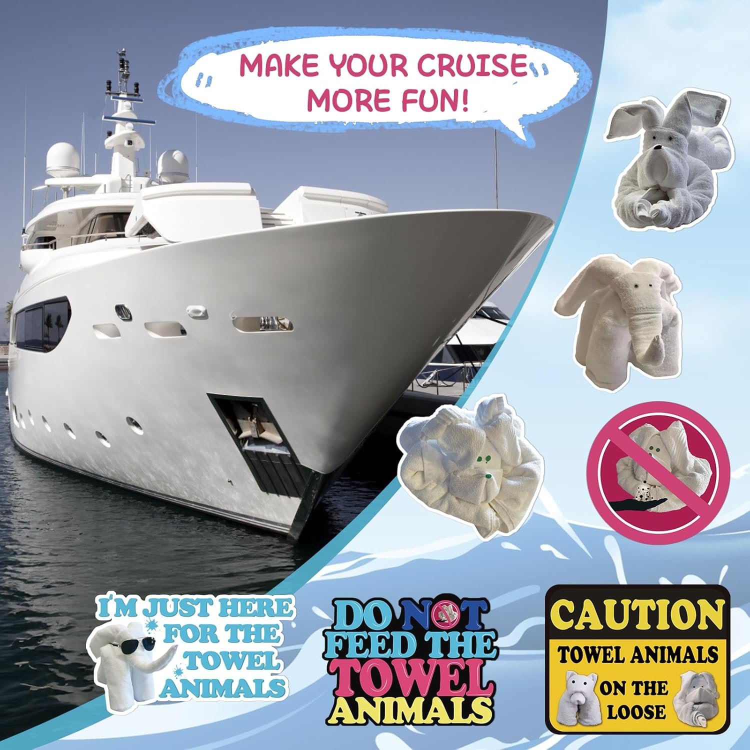 wholesale cruise door decorations magnetic, 7 pcs large funny magnets for cruise ship cabin carnival door decorations magnetic set (towel animals) factory & supplier oem
