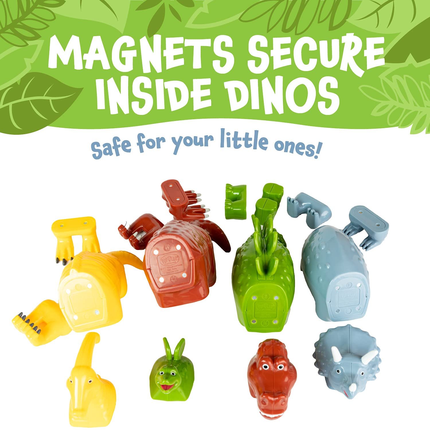 wholesale magnetic mix or match dinosaurs toy play set, 15 pieces factory & supplier oem