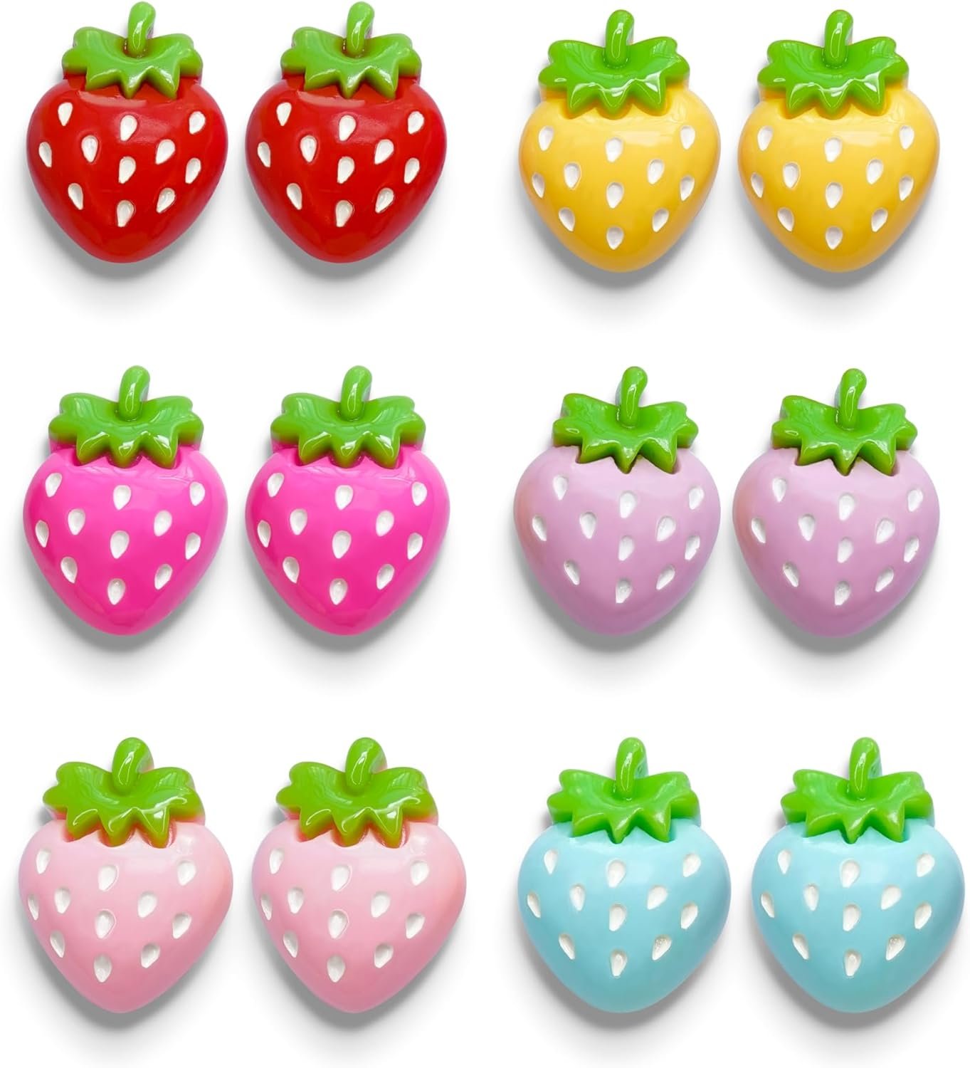 wholesale zreal 12 pcs 3d strawberry cute fridge magnets - colorful refrigerator decorative magnets for kitchen, office, locker (6 colors) factory & supplier oem