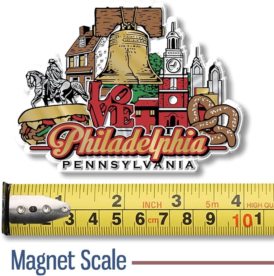 wholesale philadelphia city magnet by classic magnets, collectible souvenirs made in the usa, 3.9