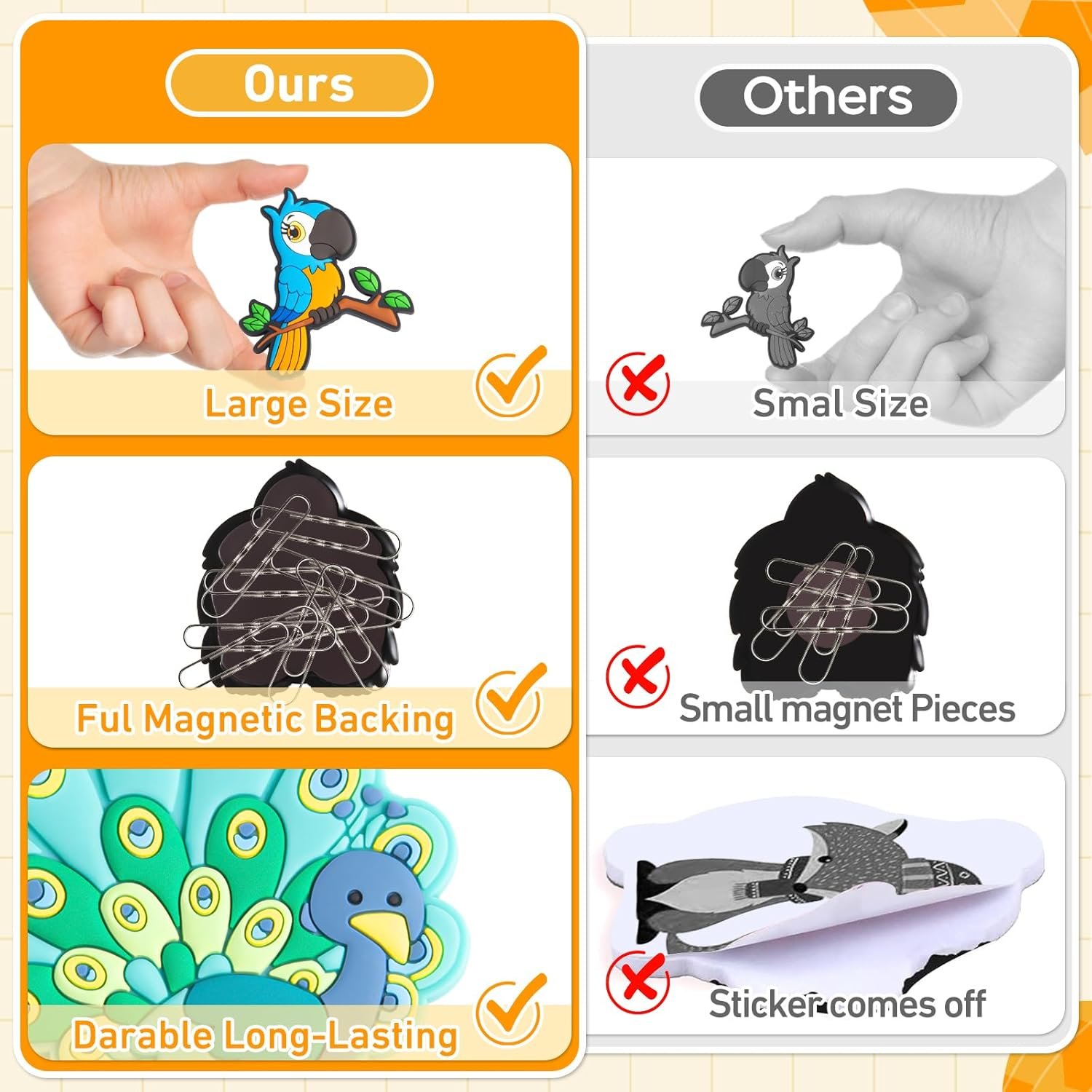 wholesale fridge magnets for toddlers 1-3, fridge magnets for kids large size toddler magnets full back magnetic toys learning educational refrigerator magnets for kids cute animal magnets for fridges factory & supplier oem