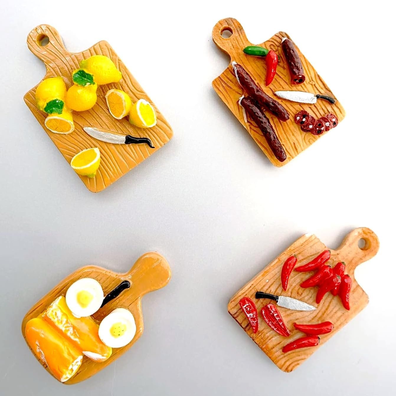 wholesale 4 pcs cute 3d miniature food refrigerator magnets – strong magnetic cutting board design for kitchen home decor, fridge, locker & whiteboard factory & supplier oem